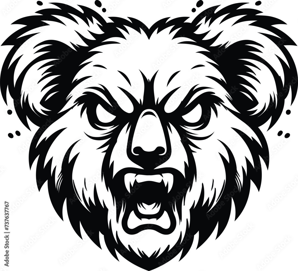 Fototapeta premium koala head, animal mascot illustration,