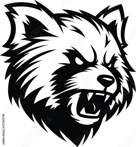 red panda, head, animal mascot illustration,

