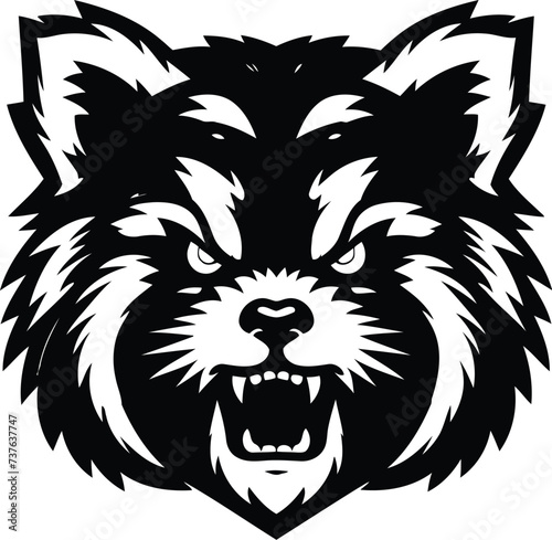 red panda, head, animal mascot illustration,

