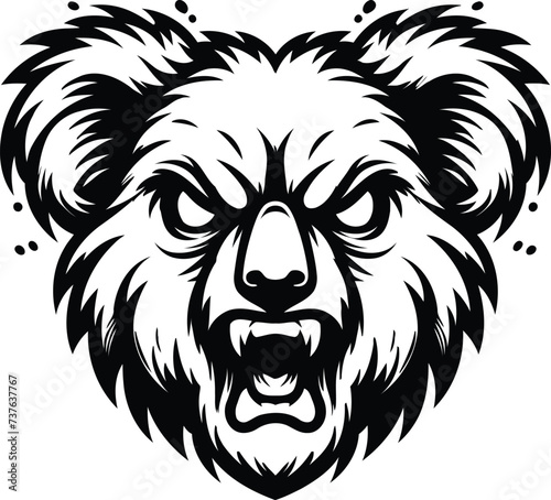 koala head, animal mascot illustration,

