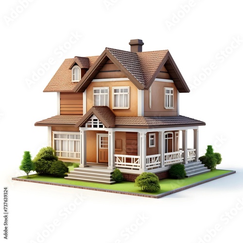 3d house model with modern architecture isolated background © Ilham