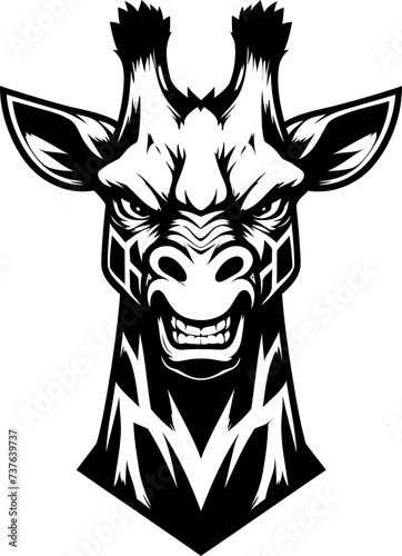 giraffe, head, animal mascot illustration,

 photo