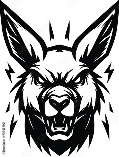 kangaroo head, animal mascot illustration,

