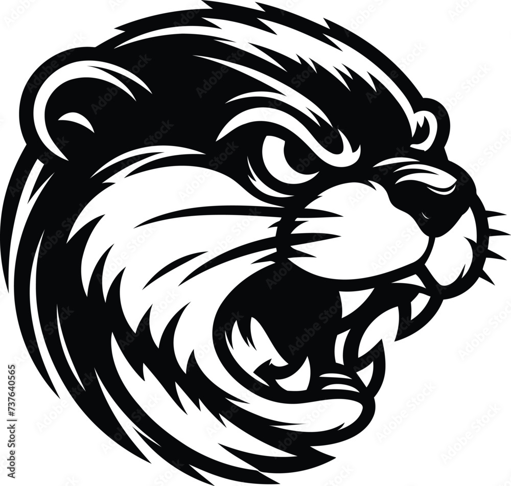 otter, head, animal mascot illustration, otter, head, animal mascot illustration,