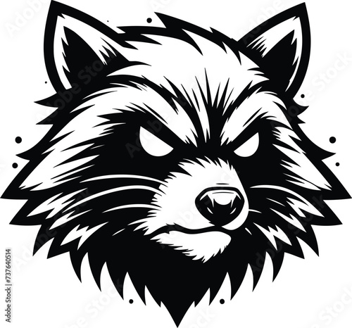 racoon head, animal mascot illustration,

