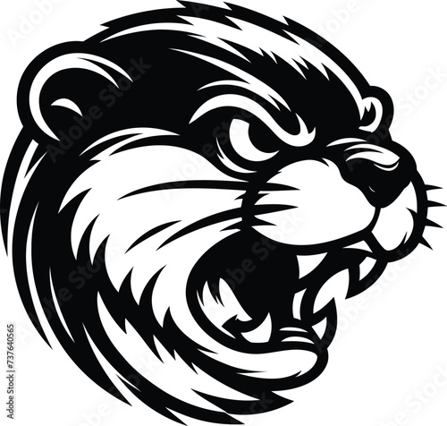 otter, head, animal mascot illustration,
