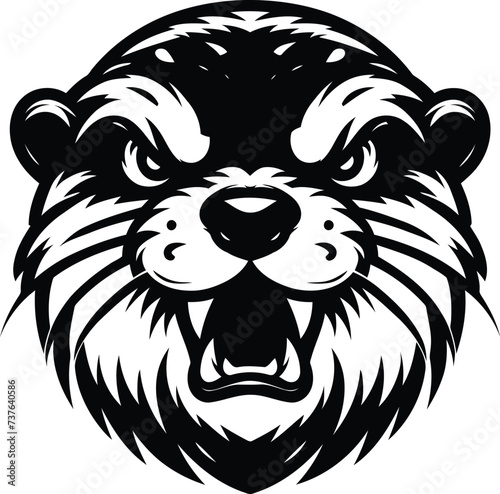otter, head, animal mascot illustration,