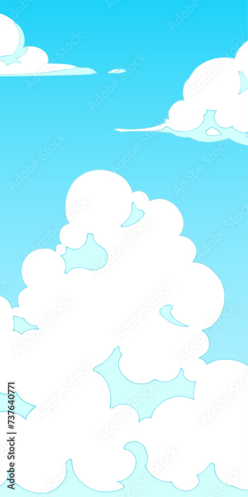 背景素材_青空と入道雲