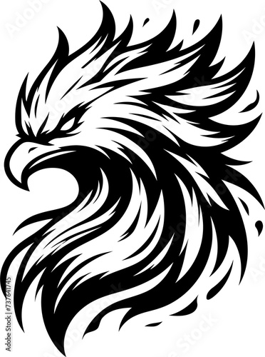 phoenix, bird head, animal mascot illustration,