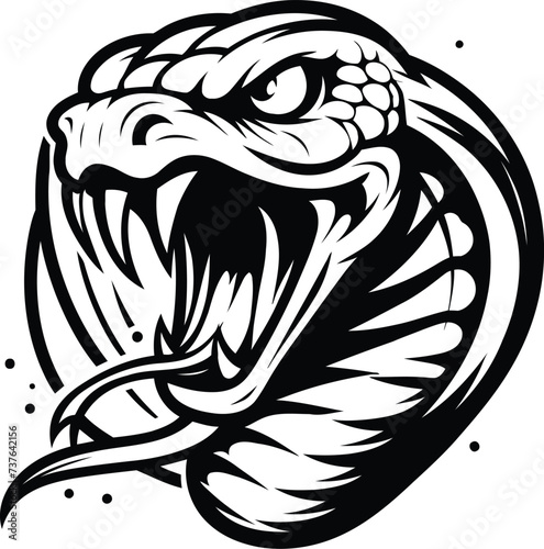 cobra head, animal mascot illustration,