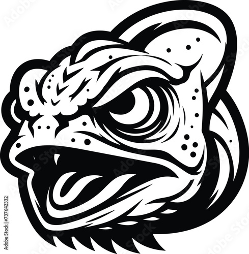 chameleon head, animal mascot illustration,