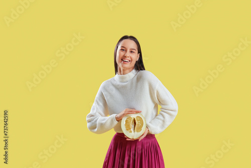Smiling young woman with ha...