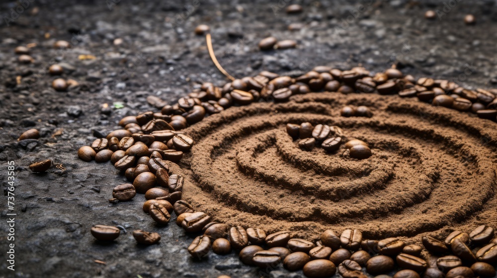 Naklejka premium Coffee Bean Spiral
