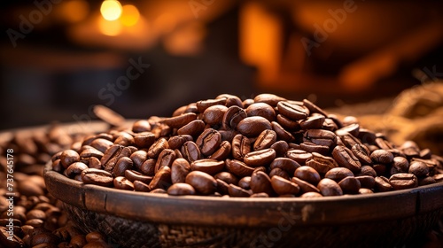 Bowl of Coffee Beans on Table