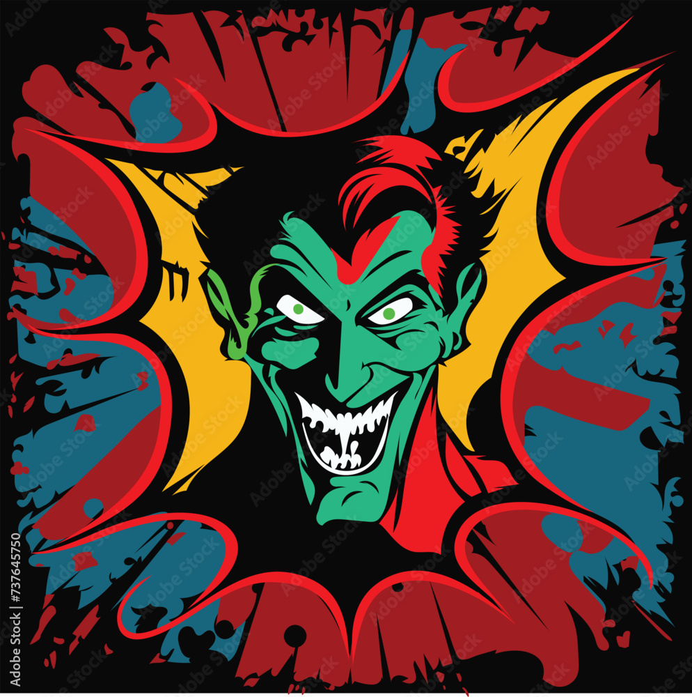 VAMPIRE COMIC STYLE VECTOR COOL AND UNIQUE DESIGN THAT YOU NEED - DESIGN RESULTING FROM ARTIFICIAL INTELLIGENCE (AI)