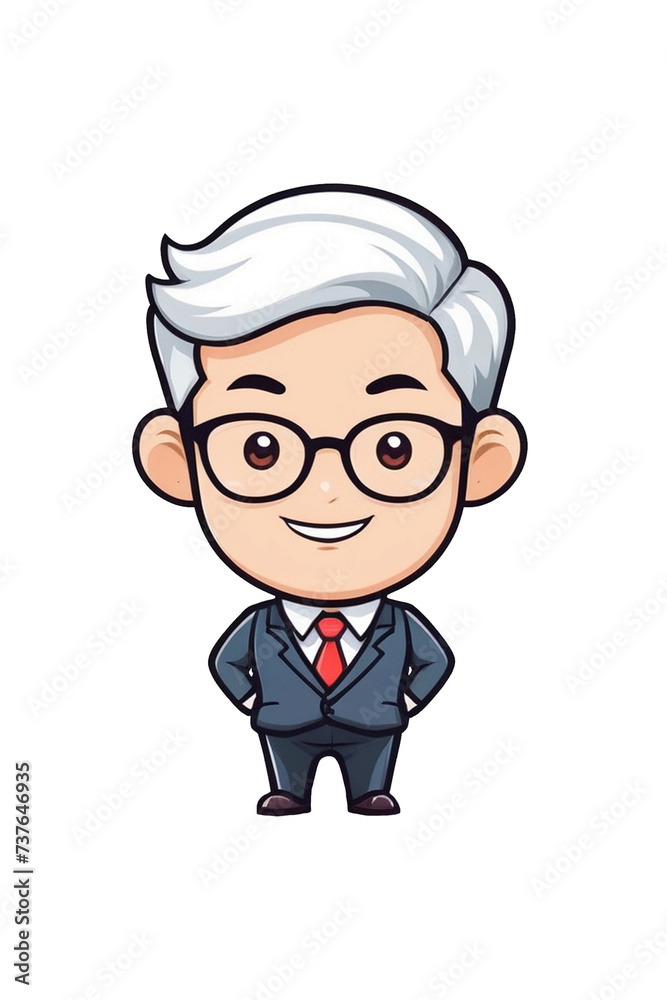 Cute office character cartoon icon illustration Cute office character cartoon icon illustration