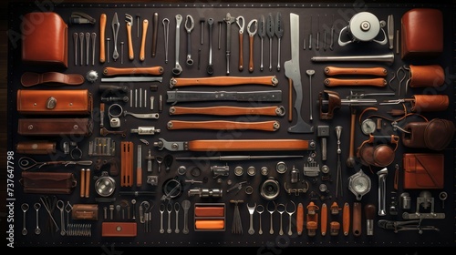 Old traditional barbershop tools equipment.