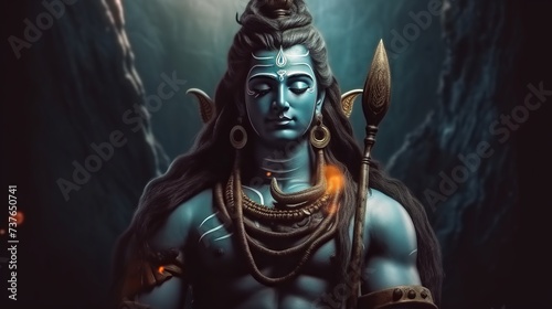 Divine Manifestation: Reverent Images of Lord Shiva in Worship