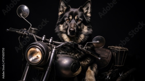 Dog Sitting on Motorcycle