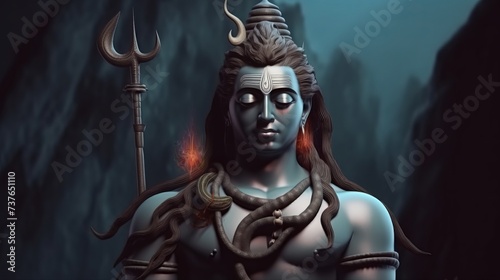 Divine Manifestation: Reverent Images of Lord Shiva in Worship