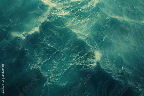 Aerial view of waves moving in the ocean