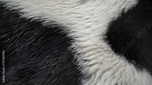 close up view of panda fur pattern texture, black and white animal fur pattern texture background wallpaper © Helfin