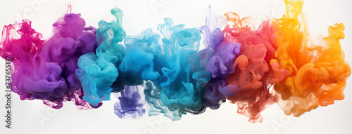 Vibrant Dance of Colors in Smoke photo
