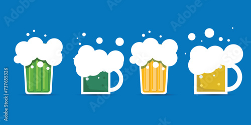 vector set of soda beer drinks