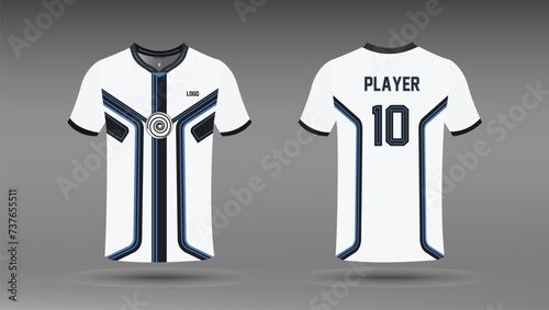 White jersey design. Sport t shirt for print
