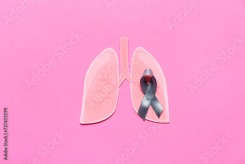 Paper lungs with grey ribbo...