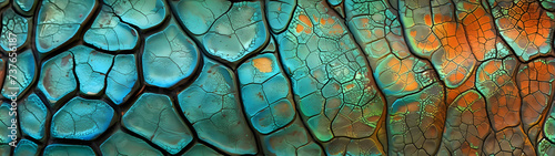 close up colorful chameleon skin texture pattern background wallpaper, vibrant chameleon scales texture pattern, background with a ratio size of 32:9
