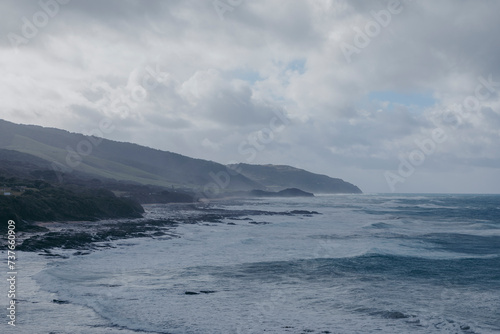 Photograph of the rugged coastline and scenery along the Great Ocean Road in Victoria in Australia