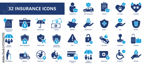 32 insurance icons collections