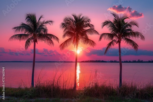 beautiful tropical sunset on ocean beach professional photography © NikahGeh