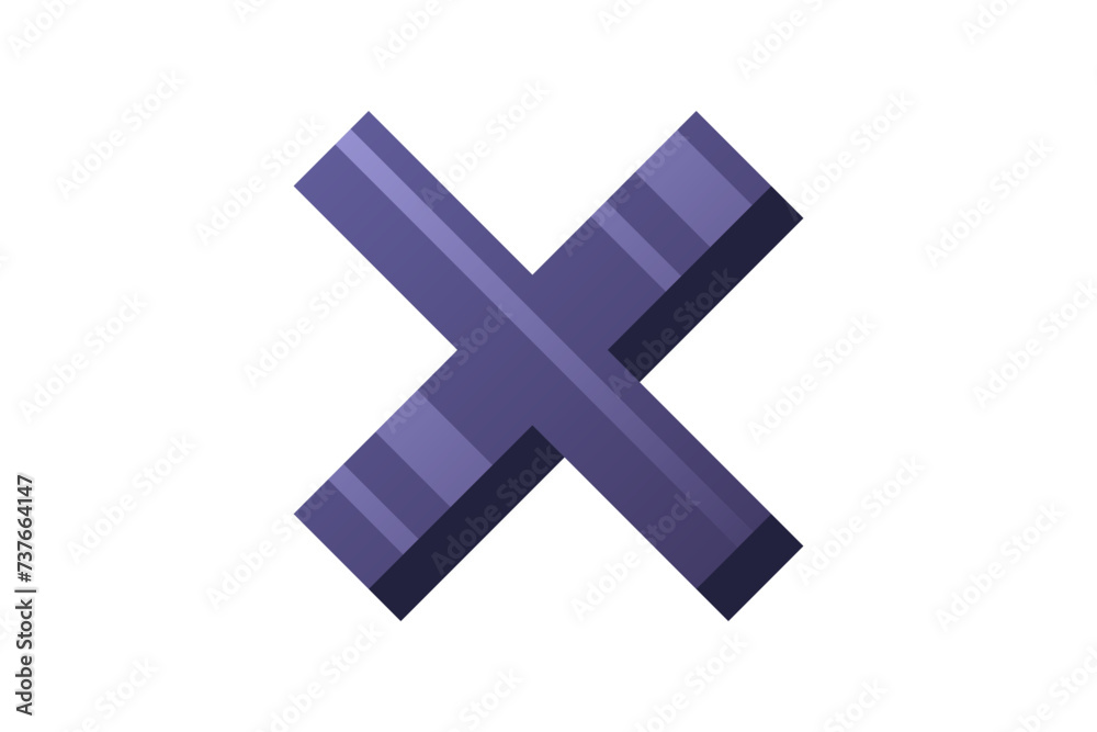 Obraz premium Cancel Interface Flat Sticker Design