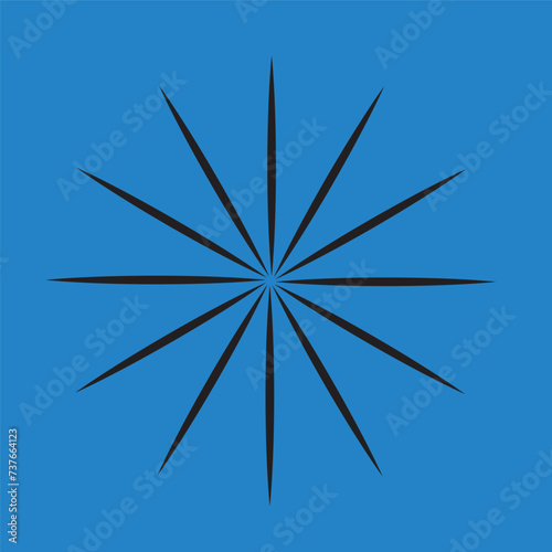 Radial, circular lines, spokes. Radiating lines, stripes. Concentric burst, blast effect vector illustration