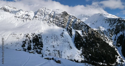 Les Eucherts La Roziere, Savoie, France. The ski area. photo