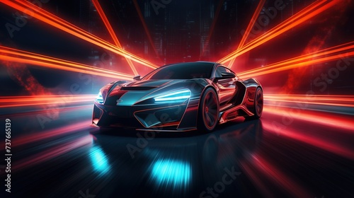 speed racing car generative ai © mangsi