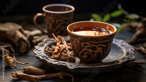 Hot dry fruit tea herbal cup