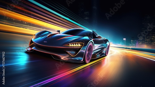 speed racing car generative ai © mangsi