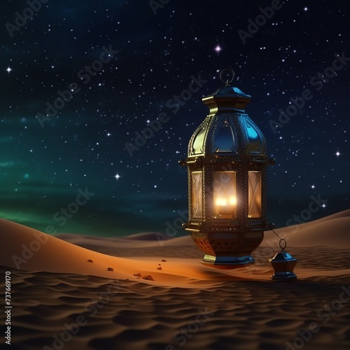 Eid mubarak and ramadan kareem greetings with islamic lantern and mosque. Eid al fitr background