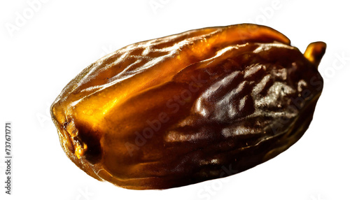 An extreme macro photo of a luxury date fruit isolated on transparent background, PNG date fruit,