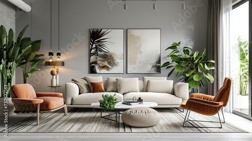 Contemporary living room interior design 