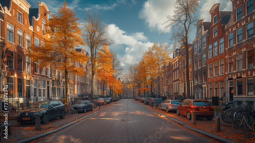 city canal at sunset, Amsterdam city in Autumn © Fokke Baarssen