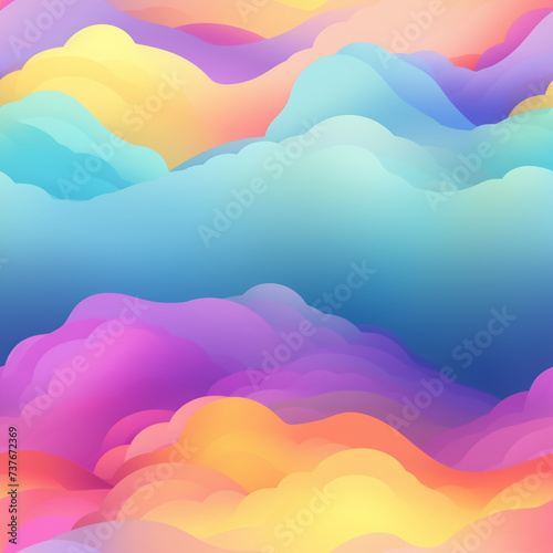 Flowing Waves Soft Silk Texture in Blue and Pink Illustration © TheLion