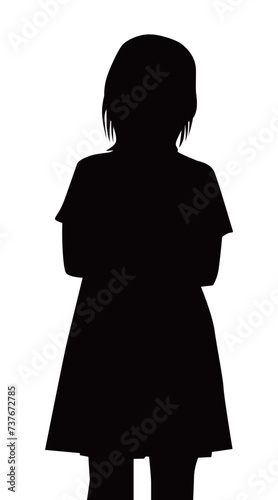 不安そうな少女のシルエット