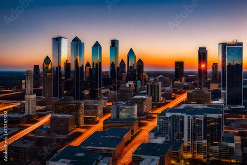 sunset over the city