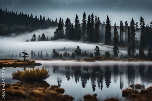 misty morning in the mountains