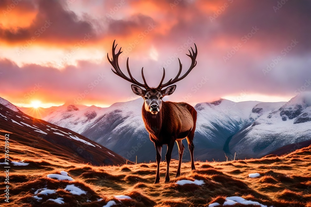 deer on the mountain