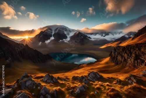 sunset in the mountains